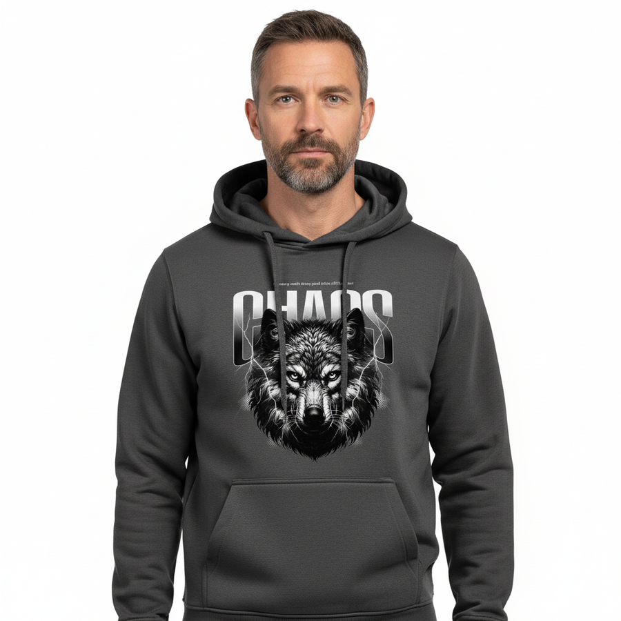 Produktbild av 40-årig man med skäggstubb i grå hoodie