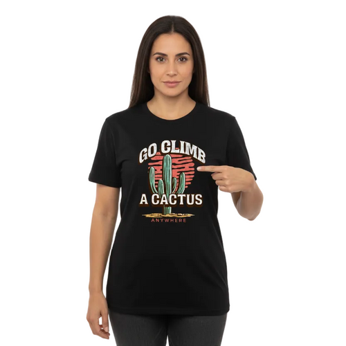 Go Climb a Cactus Studiobild - Pekar på texten