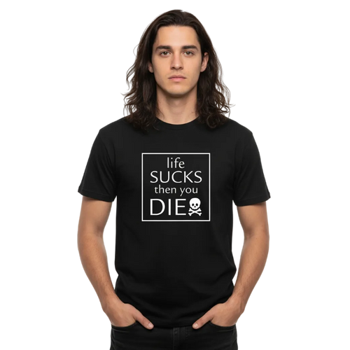 Life Sucks Studiobild - Utsläppt hår, händer i fickor