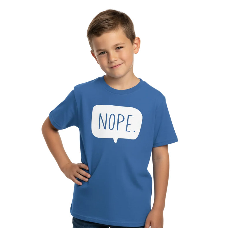 Nope Studiobild - Blå, hand på höft