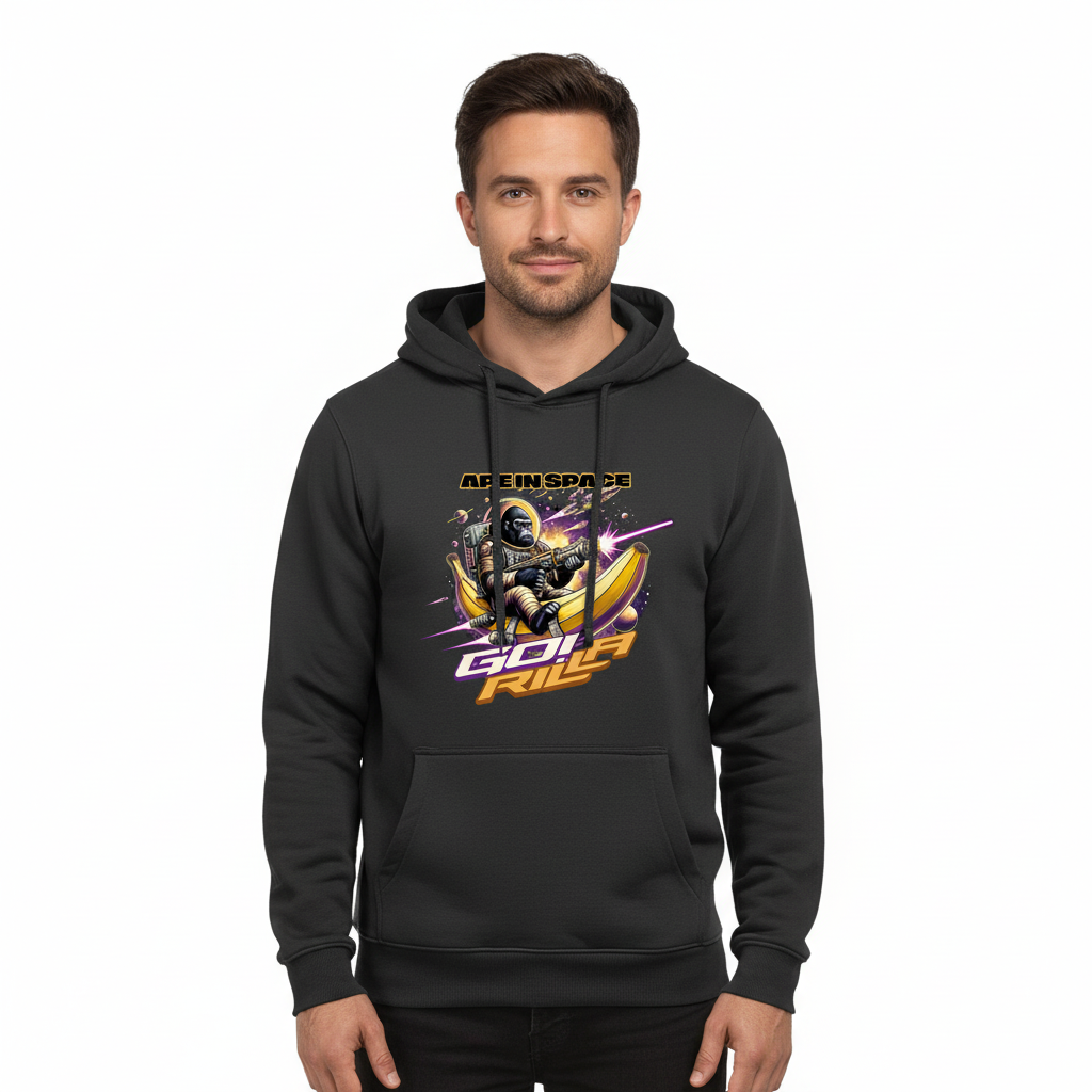 Produktbild av man i svart hoodie