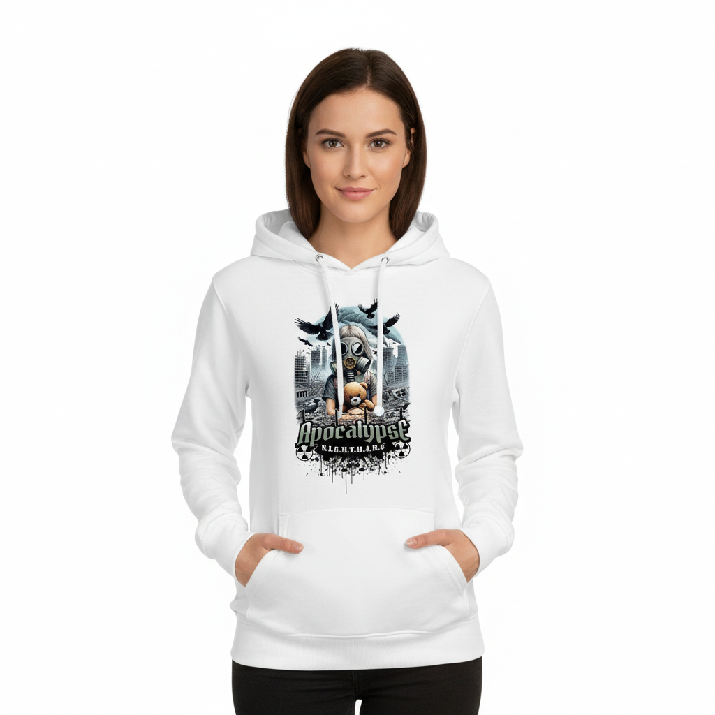 Produktbild av tjej i vit hoodie