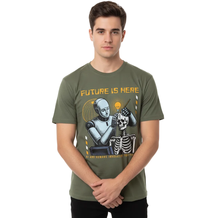 Variant 4 - Armarna löst vikta vid midjan